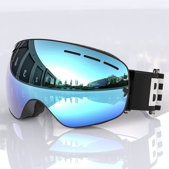 Gafas de esquí con bastones para adultos, para hombres y mujeres, con revestimiento al vacío de color antivaho de doble capa