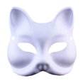 thumbnail image 1 of Máscara de gato hecha a mano TQEHS en blanco para niños tamaño 18*17cm, 1 of 1