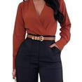 thumbnail image 2 of Women Fall Wide Leg Trousers High Elastic Waist Loose Pleated Long Flowy Palazzo Work Pants with Pockets, 2 of 8