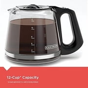BLACK+DECKER 12-Cup Programmable Coffeemaker with QuickTouch Controls, Glass Carafe, Auto Shut-Off, Black, CM1110B-1