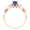 thumbnail image 4 of Clara Pucci 14K Rose/White Gold 1.42ct Tanzanite Solitaire with Accents, 4 of 8