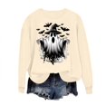 thumbnail image 5 of Frostluinai Womens Crewneck Sweatshirts Spooky Ghosts Pumpkin Graphic Pullover Halloween Party Long Sleeve Fleece Sweat Shirt XS-XXXL, 5 of 6