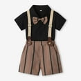 thumbnail image 2 of Elainilye Fashion Outfit For Baby Toldders Short Sleeve Top Strap Shorts Suit Solid Color Shirts Photography Performance Set,Black, 2 of 8
