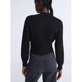 thumbnail image 3 of Scoop Women’s and Women's Plus Shrunken Cardigan Sweater, Midweight, Sizes XS-4X, 3 of 6