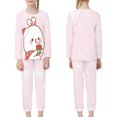 thumbnail image 2 of Renewold 2 PCS Stretchy Long Sleeve Pajamas for Teen Girls Cute Christmas Rabit Long Pants Set Tracksuit Comfy Casual Home Daily Wear PJ Pullover Tops Lounge Wear Nightwear Size 9-10, 2 of 5
