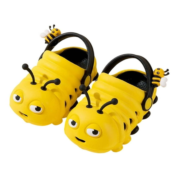 WZEIIOT Toddler Boys Slippers Cute Caterpillar Honey Design Garden Shoes Kids Uunisex Indoor Outdoor Breathable Non Summer Soft -On Sandals Warter Shoes
