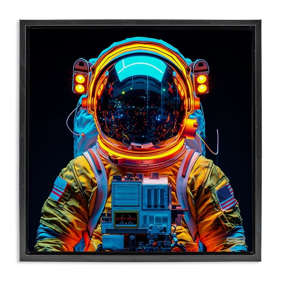 Stupell Industries Eclectic Black Floating Frame Canvas Art, 18 x 18, by RB