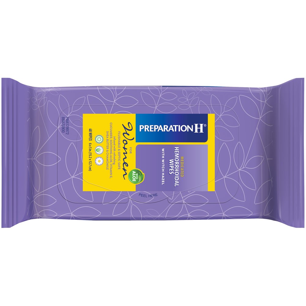 Preparation H Women’s Flushable Medicated Hemorrhoid Wipes, Burning and