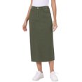 thumbnail image 4 of INSPIRE CHIC Denim Skirt for Women Elastic Waist Split Back Pockets Maxi Length Long Jean Skirts XL Army Blue, 4 of 6