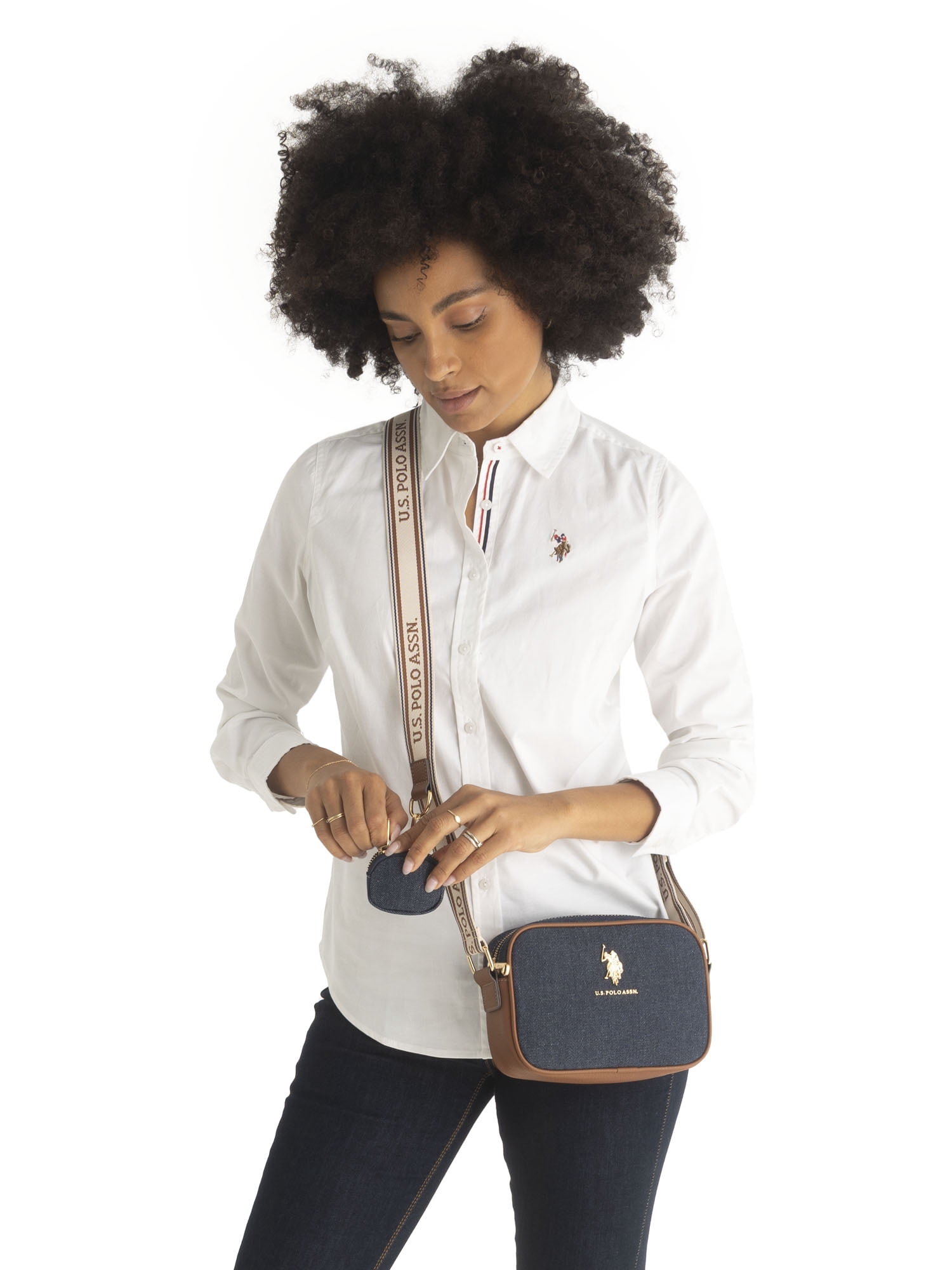 U.S. Polo Assn. Women's Signature Crossbody Bag, Dark Denim