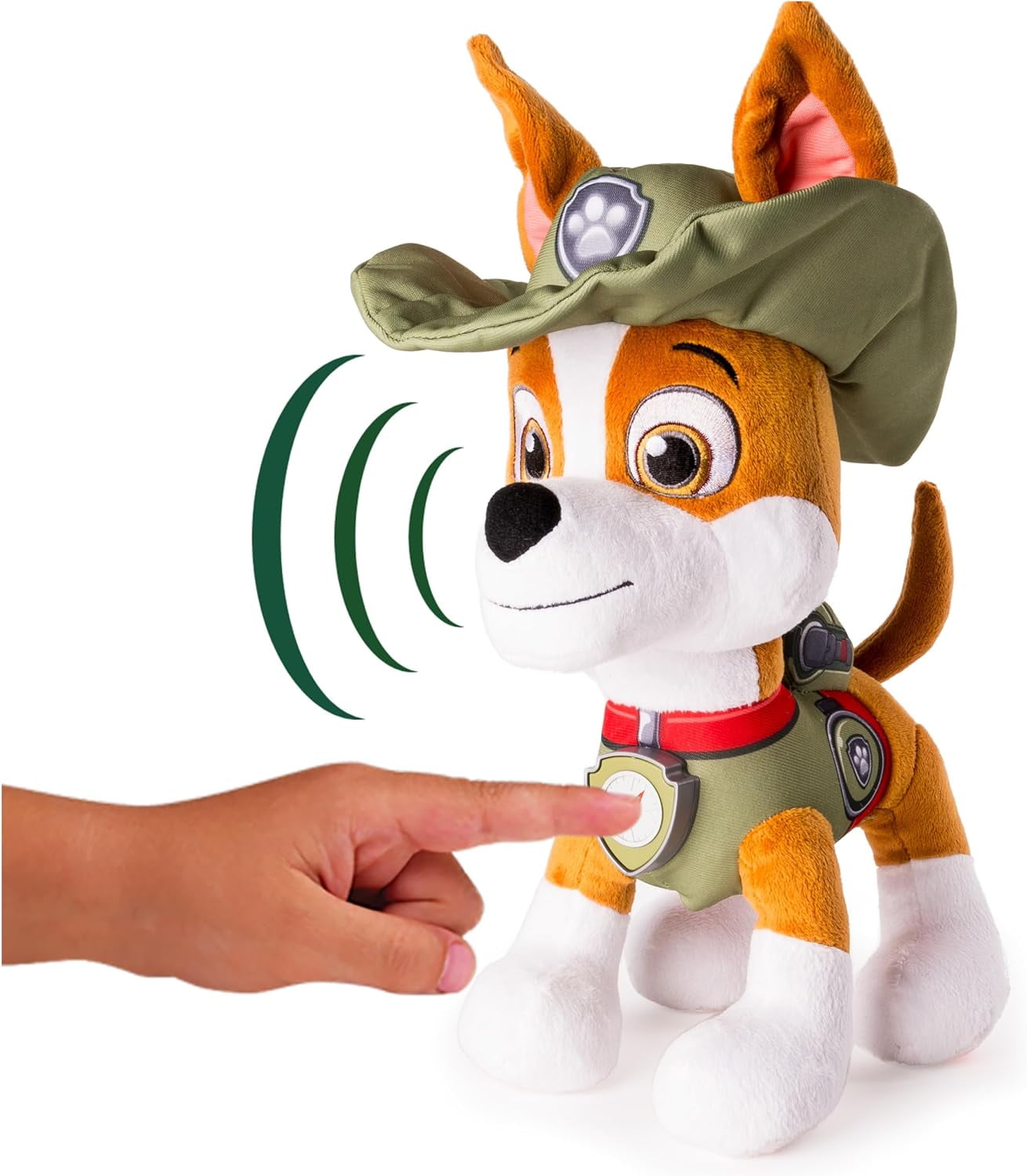 Paw Patrol Talking Tracker 12-Inch Tall Interactive Plush Toy with Music, Sounds and Bilingual Phrases Stuffed Animals, Kids Toys for Ages 3 and up