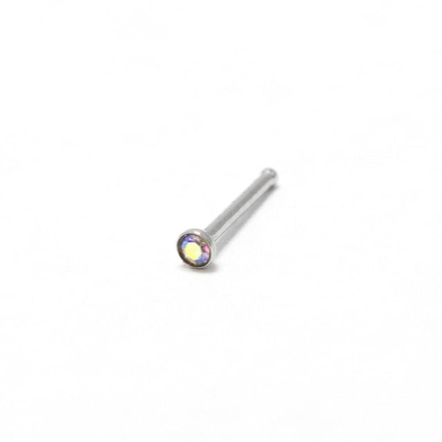 Nose Ring Piercing Surgical Steel Hoop Stud CZ Bone Screw Retainer 22G 20G 18G