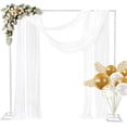 thumbnail image 2 of Adjustable Metal Square Garden Arch Trellis - 8FT x 8FT White Backdrop Stand for Wedding, Party, Baby Shower, Garden Decor, Portable Frame with Base - White, 2 of 7
