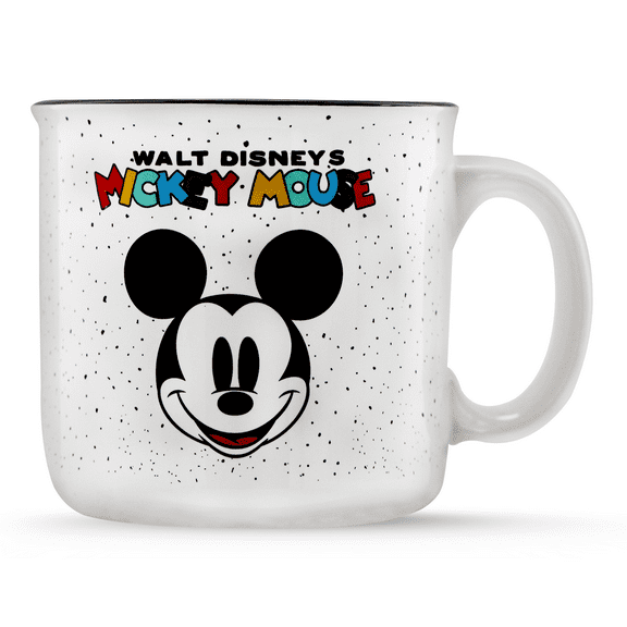 Silver Buffalo Mickey Vintage Face Logo Ceramic Camper Mug, 20 oz