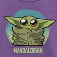 thumbnail image 2 of Girl's Star Wars: The Mandalorian The Child Blue Circle Big Eyes  Graphic Tee Purple Berry Large, 2 of 4