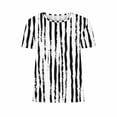 thumbnail image 4 of Fartey Striped Print Shirts for Women 2025 Plus Size Short Sleeve Tunic Tops Summer Crewneck Tshirts Loose Casual Holiday Blouses Multicolor XXXXXL, 4 of 5