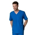 thumbnail image 2 of Maevn Red Penda Men's 3-Pocket V-Neck Top & Full Elastic 10-Pocket Cargo Pant Scrub Set, 2 of 5