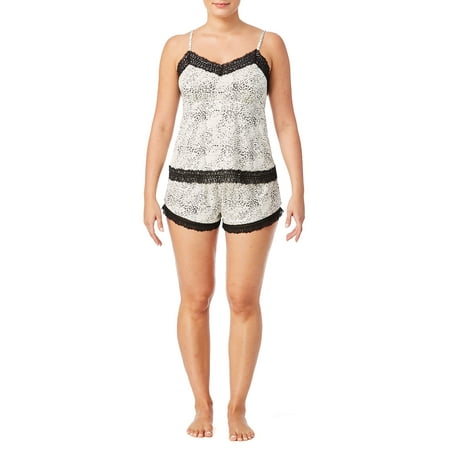 Jessica Simpson Women's and Women's Plus Cami and Shorts, 2-Piece Sleep Set