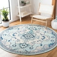 thumbnail image 2 of SAFAVIEH Madison Elinor Traditional Distressed Area Rug, Teal/Beige, 6'7" x 6'7" Round, 2 of 8