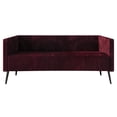 thumbnail image 2 of Castle Place Luxurious Corduroy Velvet Upholstered Sofa, Red, 2 of 7