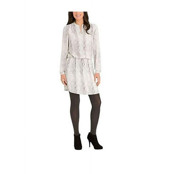 Hilary Radley Women's Printed Tunic Dress Soft Snake Skin , White , S