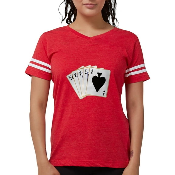 CafePress - Ace Spades Flush T Shirt - Womens Football Shirt