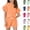 Orange, variant on YOUYEDIAN Girls Summer 2 Piece Outfits Ruffle Sleeve T-Shirts and Shorts Sets Solid Color Tracksuits for Kids (Blue, 9-10 Years)