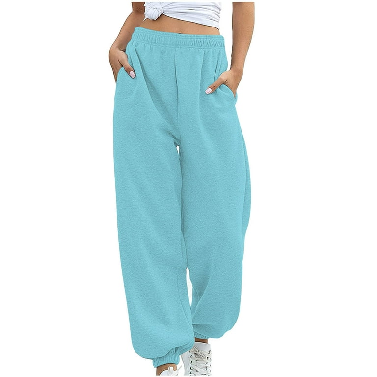 CAICJ98 Sweat Pants for Womens Sweatpants for Women with Pockets-Womens  Pajams Pants-Womens Running Joggers Fall Clothes Outfits White,L