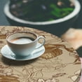 thumbnail image 3 of Ambesonne Floral Fitted Round Tablecloth, Roses Engraving Retro Print, 56"- 60" Diameter, Dark Khaki Champagne, 3 of 5