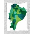 thumbnail image 1 of Ecuador Tapestry, Political Map in Green Tones Cartographic Illustration Latin America Country, Wall Hanging for Bedroom Living Room Dorm Decor, 40W X 60L Inches, Multicolor, by Ambesonne, 1 of 2
