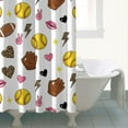 thumbnail image 4 of Colorful Softball and Fashion Icons Pattern Shower Curtain 72"x72" ,Bathroom Decorative Shower Curtains Set with 12 Hooks,Modern Waterproof Washable Shower Curtain, 4 of 6