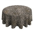 thumbnail image 4 of Black and Tan Leopard Print Round Tablecloth 60"x60",Wrinkle Wipeable Table Cloth for Kitchen Dining Room Picnic Patio Party, 4 of 6