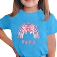 thumbnail image 2 of ITSAME Girls T-Shirt, Mother's Day Print Crewneck Short Sleeve Fashion Casual Tops for Kids Blue Size 10-11T, 2 of 5