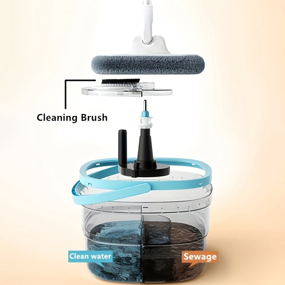 Folding mop set household kitchen bathroom floor mop with bucket cleaning tool