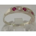 thumbnail image 4 of LBG 14k White Gold Cultured Pearl and Ruby Womens Band Ring - Sizes 4 to 12 Available, 4 of 6