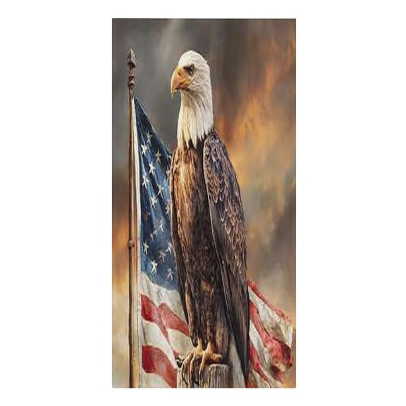 RKSupls Eagle American Flag Microfiber Beach Towel Absorbent Compact Towels for Swimming Pool Beach Travel Things for Vacation Essentials Adult Gift,61.4×30.3Inch