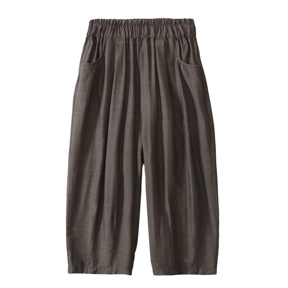 FYDUU Boy's Summer Ice Silk Pants Lightweight Wide Leg Trousers Kids Loose Fit Casual Bottoms Trendy Trousers 3-4 Years