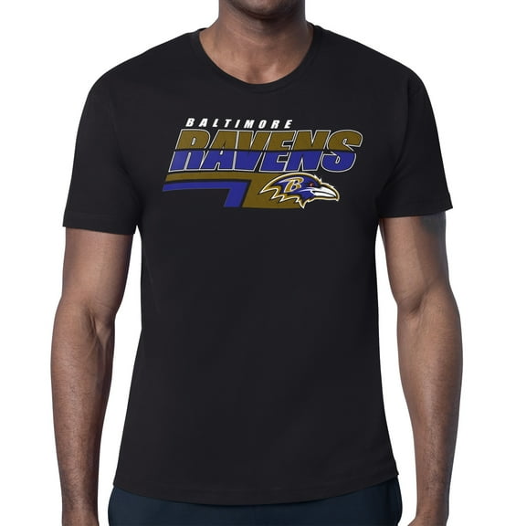 Men's Starter Black Baltimore Ravens Logo Push Graphic T-Shirt