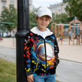 thumbnail image 4 of Xixirimido Colorful Paint Splatter Baseball Printed Kids Hoodies for Boys Girls Zip Up Hoodie Sweatshirt 3D Graphic Long Sleeve Pullover Top with Pocket for Fall Winter Velvet Lining, 14-16 Years, 4 of 7