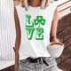 thumbnail image 2 of Patrick's Day Casual Mujer Sin mangas O-cuello Impreso Tops Damas Chaleco Pompotops lopia997290, 2 of 4