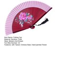 thumbnail image 4 of CSChome Folding Fan with Tassel Chinese Style Folding Hand-painted Flower Dance Performance Photo Props Portable Summer Hand Held with Tassel, 4 of 7