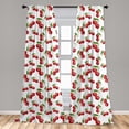 thumbnail image 5 of Ambesonne Fruit Curtains, Cherry Fruit Pattern, Pair of 28"x95", White Vermilion Green, 5 of 5