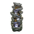 thumbnail image 4 of 4-Tier Rock Water Fountain with LED Lights - Outdoor Water Fountain for Garden, Patio, Deck, Porch - Yard Art Decor, 4 of 14