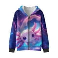 thumbnail image 3 of KUIFORTI Pink Axolotl Girls Sweatshirt Skin-Friendly Polyester Long Sleeve Hoodie Sweatshirt for Girls 6-7 Fleece-Lined Full Zip Up Casual Long Sleeve Jacket for Daily Life, 3 of 6