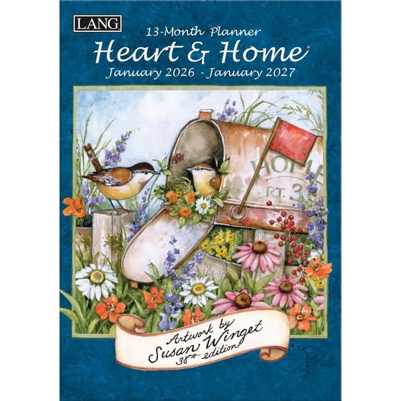 Lang Brands, Heart and Home 2026 Planner, 8.5'' X 12'', 12-Month Calendar with Case Binding