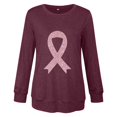 thumbnail image 4 of Homenesgenics Breast Cancer Awareness Shirts Plus Size for Women and Men Women Fashion Print Round Neck Long Sleeve T-Shirts Sweatshirts Red XL, 4 of 4