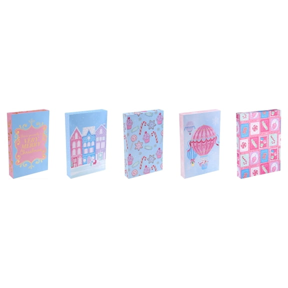 Christmas Hot Air Balloon Paper Gift Boxes, Multicolor, 3 Sizes, 10 Count, by Holiday Time