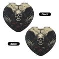 thumbnail image 2 of Uemuo Vintage Winged Rose Skull Print Compact Portable Pocket Makeup Mirror - Leather Cover, Elegant Travel Cosmetic Mirror for Purse, Pocket, and Handbag-Heart Shape, 2 of 9