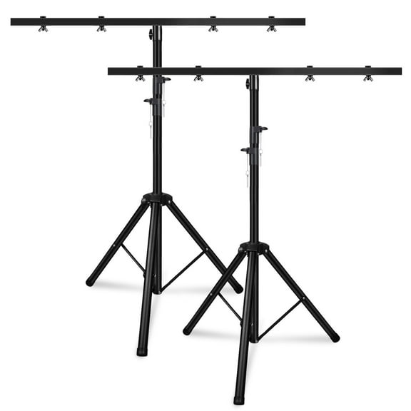 Adjustable Heavy-Duty Tripod Light Stand (39"-100") with Multi-Mount T-Bar – 130 lb Capacity, Compact & Portable for Stage & Events