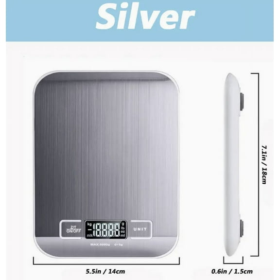 Accurate Stainless Steel Kitchen Scale for Baking and Cooking, Electronic Food Scale with Coffee Weighing Function and Easy-to-Read LCD Display